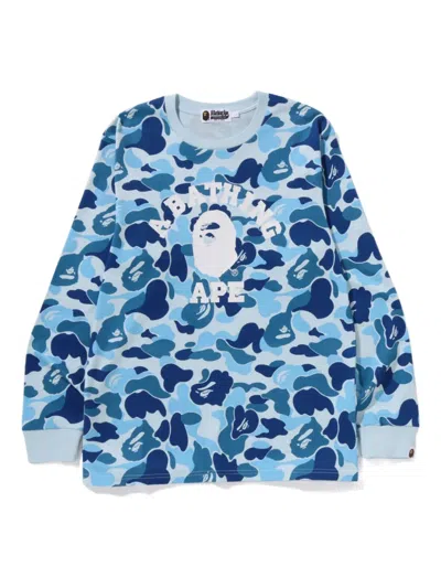 A Bathing Ape Camouflage-print Long Sleeve T-shirt In Blue
