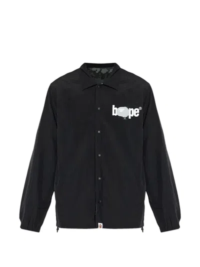 A Bathing Ape Camouflage-print Reversible Jacket In Black