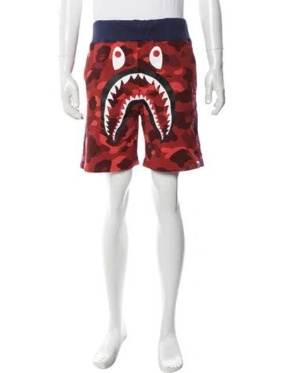 Pre-owned A Bathing Ape Camouflage Print Shorts In Red