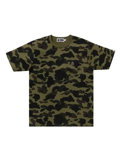 A Bathing Ape T-shirt Mit Camouflage-print In Green