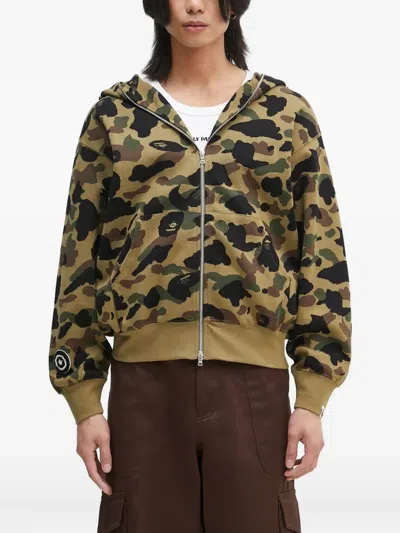 A Bathing Ape Camouflage Shark-head Zip-up Hoodie In Multi