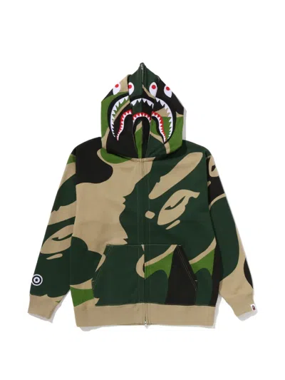 A Bathing Ape Camouflage Shark Hoodie In Multi