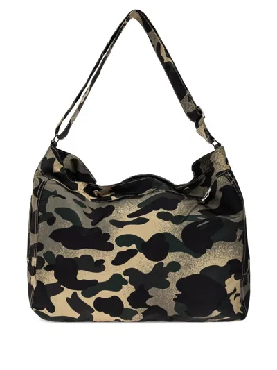 A Bathing Ape Camouflage Shoulder Tote Bag In Brown
