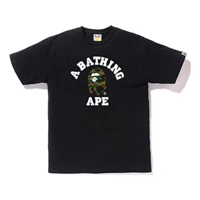 A Bathing Ape Camouflage Small Ape Head Tee 'black'