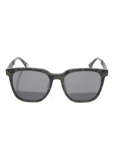 A Bathing Ape Camouflage Square Sunglasses In Green