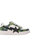 A Bathing Ape Camouflage Star Sneakers In Multi