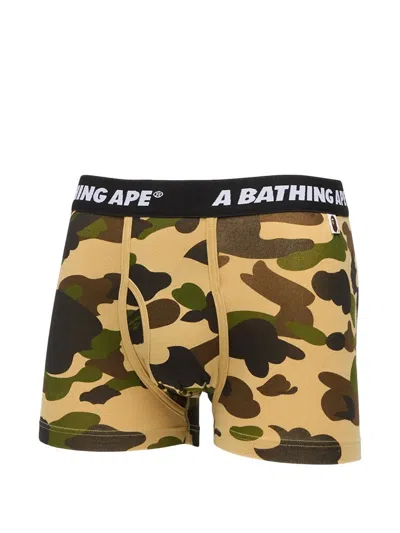 A Bathing Ape Camouflage Trunks In Brown