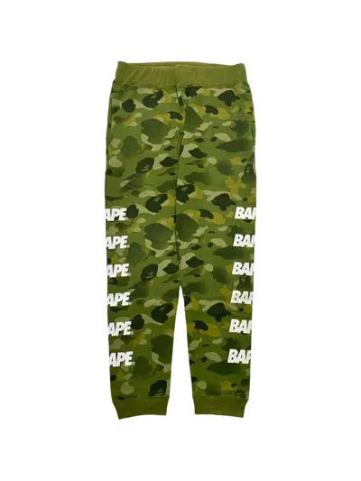 A Bathing Ape Camouflage-print Logo-print Track Pants In Green