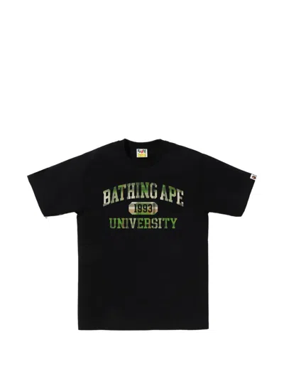 A Bathing Ape Camouflage-print Logo-print T-shirt In Black