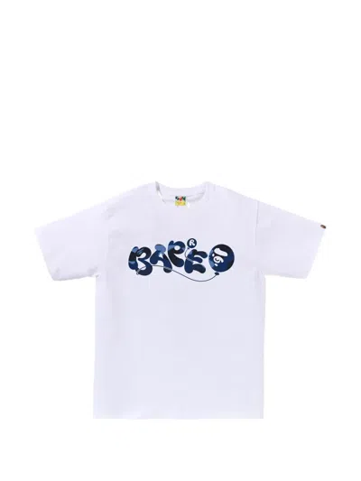 A Bathing Ape Camouflage-print Logo-print T-shirt In White