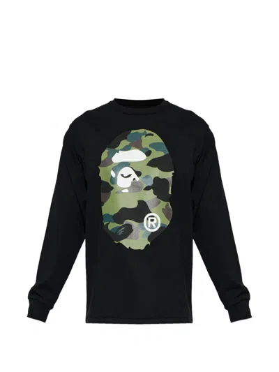 A Bathing Ape Camouflage-print Long-sleeve T-shirt In Black