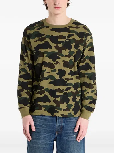 A Bathing Ape Camouflage-print Sweatshirt In Green