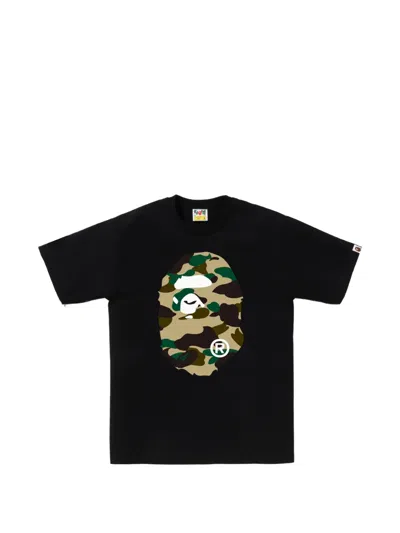 A Bathing Ape T-shirt Mit Camouflage-print In Black