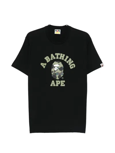 A Bathing Ape 카무플라주 프린트 티셔츠 In Black