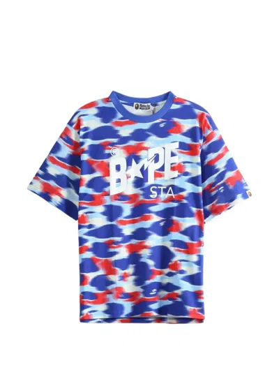 A Bathing Ape Camouflage-print T-shirt In Blue