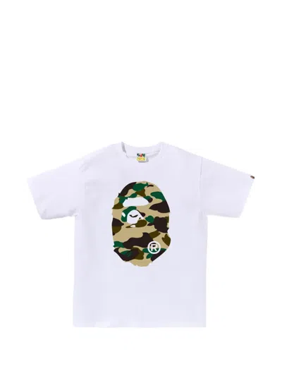 A Bathing Ape T-shirt Mit Camouflage-print In White
