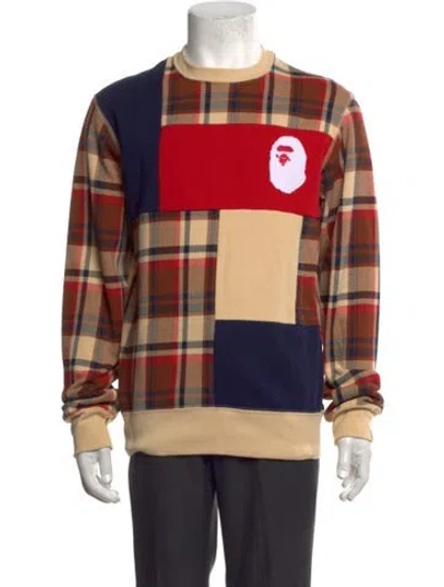 Pre-owned A Bathing Ape Check Ape Head Plaid Print Pullover W/ Tags In Multicolor