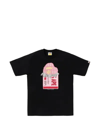 A Bathing Ape Chocolate Graphic T-shirt In Black