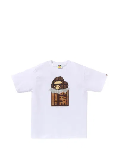 A Bathing Ape Chocolate Graphic T-shirt In White