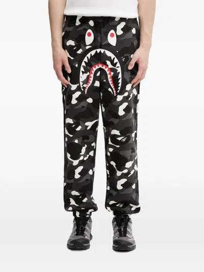 A Bathing Ape City Camo Shark Trousers In Multi