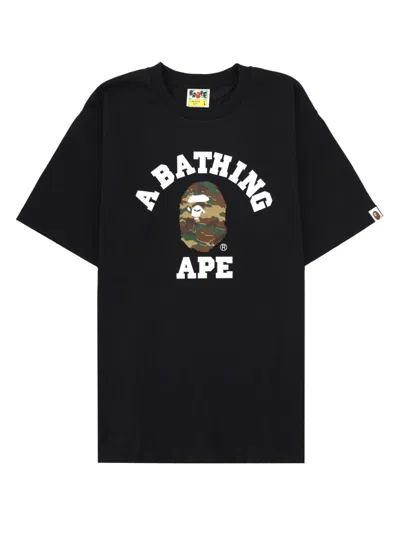 A Bathing Ape Classic Cotton T-shirt For Men In Black