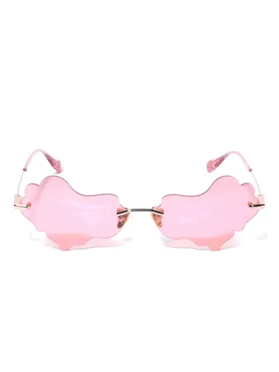 A Bathing Ape Cloud-shaped Stainless-steel Sunglasses In Pink
