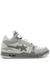 A Bathing Ape Clutch Sta Leather Sneakers In 灰色