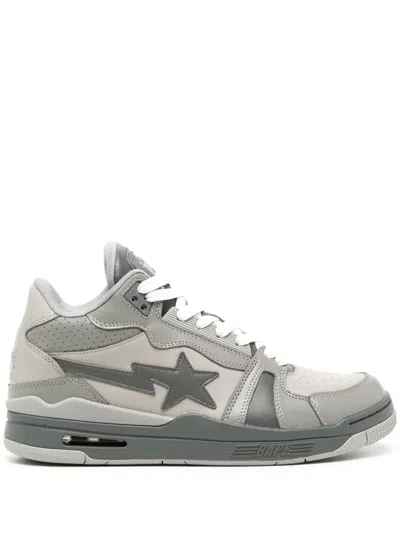 A Bathing Ape Clutch Sta Leather Sneakers In 灰色