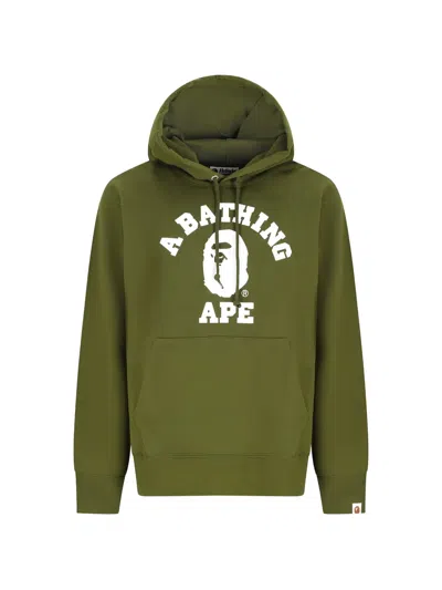 A Bathing Ape College Ape Head Hoodie In Green