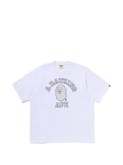 A Bathing Ape College Ape Head T-shirt In White