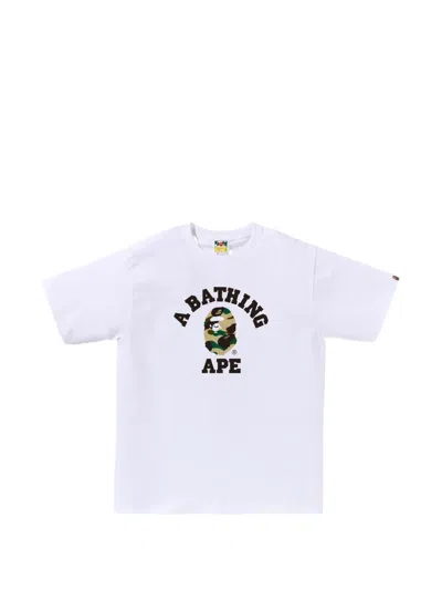 A Bathing Ape College Ape Head T-shirt In White