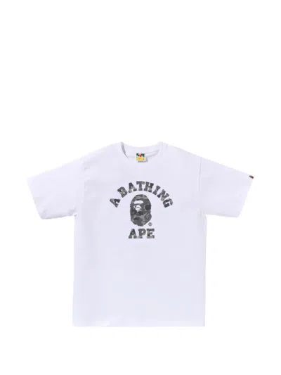 A Bathing Ape College Ape Head T-shirt In White