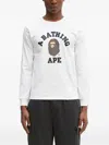 A Bathing Ape Mens White College Graphic-print Cotton-jersey T-shirt In White