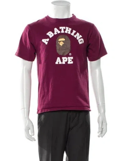 Pre-owned A Bathing Ape College Graphic Print T-shirt In Red