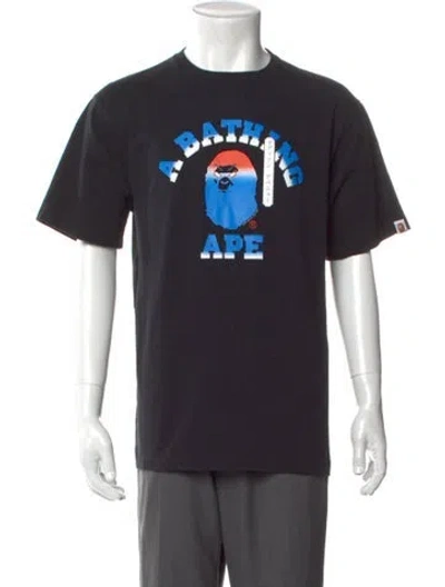 Pre-owned A Bathing Ape College Logo Graphic Print T-shirt In Black
