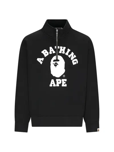 A Bathing Ape College Logo-print Sweater In Black