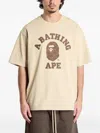 A Bathing Ape College-monogram Ape-head T-shirt In Neutral
