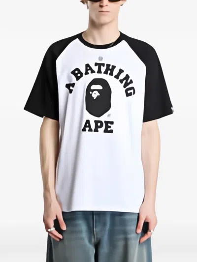 A Bathing Ape Men S College Raglan Relaxed Fit T-shirt In Black