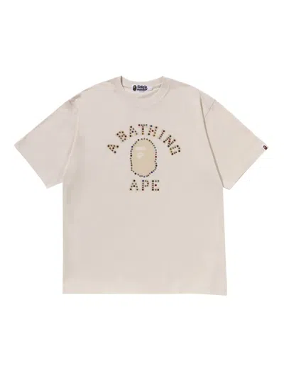 A Bathing Ape College Relaxed T-shirt In Nude