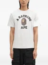 A Bathing Ape Mens White Bape College Graphic-print Cotton T-shirt Xl In White