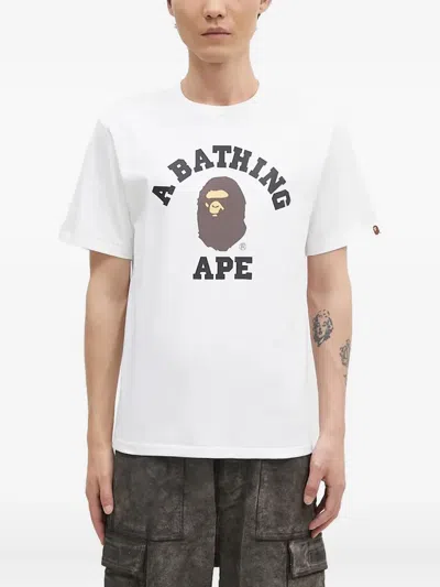 A Bathing Ape College T-shirt In White
