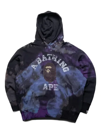 A Bathing Ape College Tie-dye Hoodie In Blue