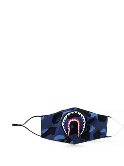 A Bathing Ape Color Camo Shark Face Mask In Blue
