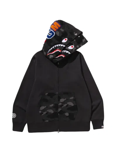 A Bathing Ape Color Camo Shark Full-zip Hoodie In Black