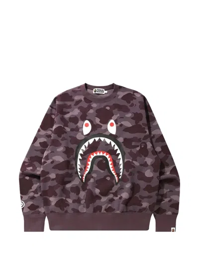 A Bathing Ape Color Camo Shark Sweatshirt In Brown