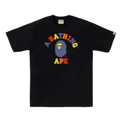 A Bathing Ape College Ape Head T-shirt In Black