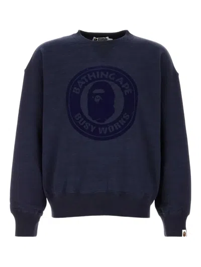 A Bathing Ape Cotton Printed Sweater In Gray