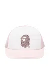 A Bathing Ape Crystal-embellished Mesh Cap In Pink