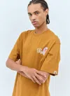 A Bathing Ape Cursive College Logo T-shirt In Mustard