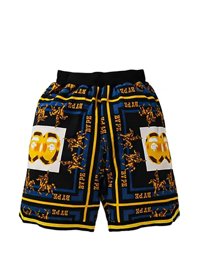 A Bathing Ape Double Ape Head Shorts In Blue